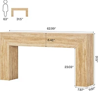 Tribesigns 63" Modern Entryway Table, Narrow Long Sofa Console, Wooden Rectangular Accent Table Behind Couch