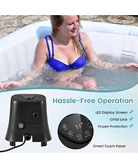 Rectangular Blowup Pool Hottub with 130 Air Jets for 4-6 Person-Black