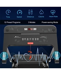 Vebreda Folding Electric Compact Walking Treadmill with App Control Speaker-Silver