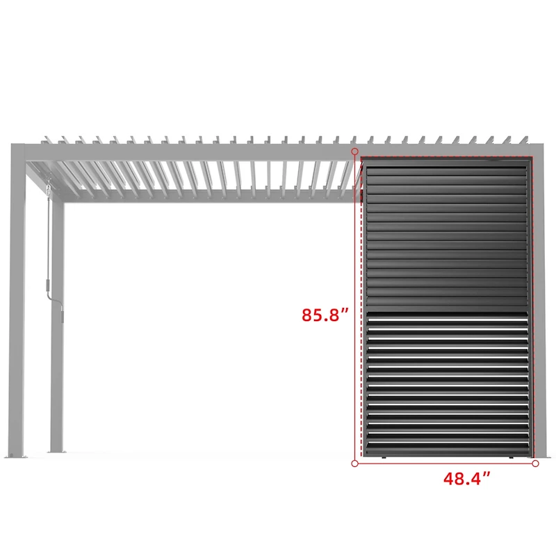 Streamdale Aluminum Louver Grille for Pergolas (1/3 Coverage, 13FT)
