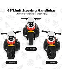 Sugift 6V 3-Wheel Electric Ride-On Toy Motorcycle Trike with Music and Horn