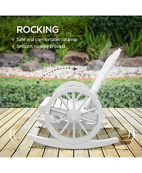 Oversized Slatted Adirondack Rocking Chair