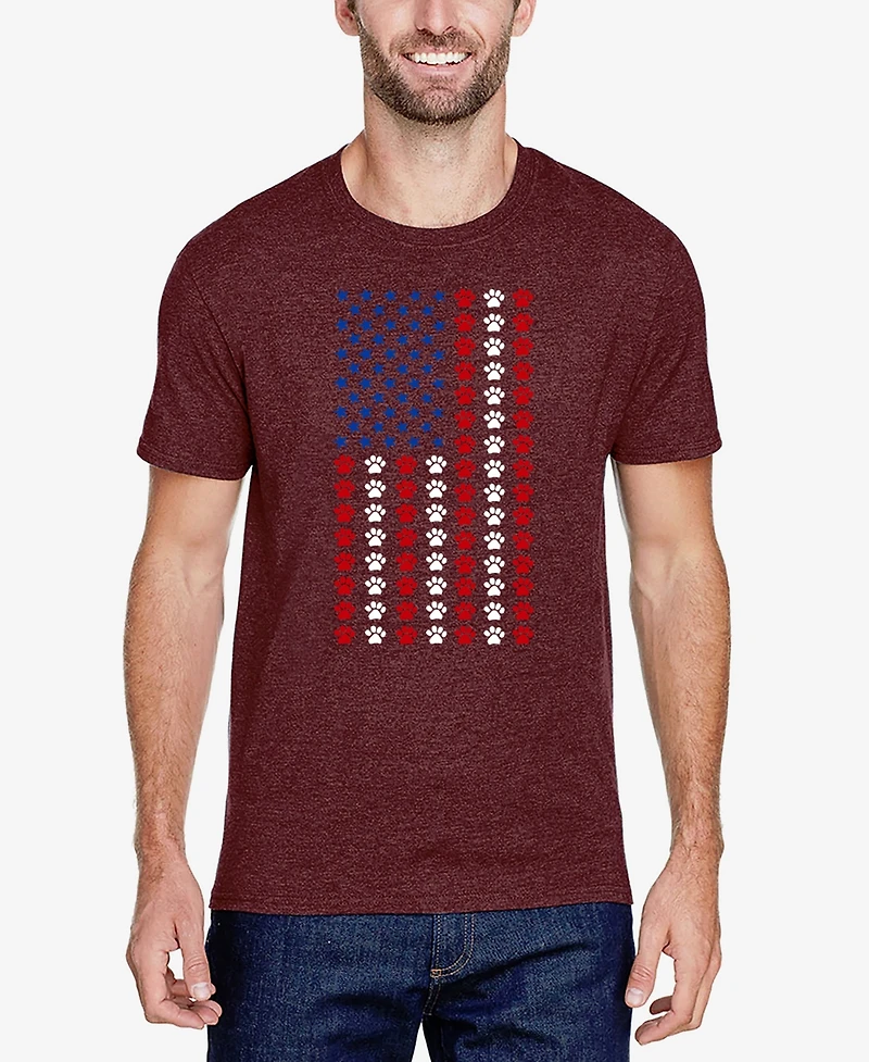 La Pop Art Men's Paws Flag Premium Blend Word T-Shirt