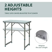 23" Adjustable Folding Camping Table with Carry Handle