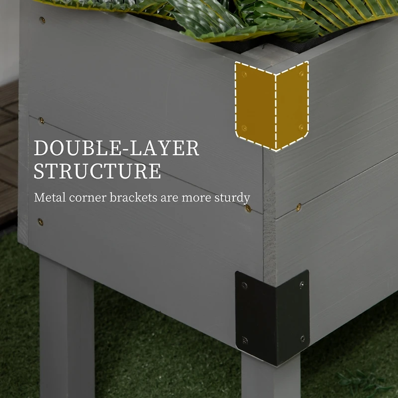Streamdale Furniture 2-Tiered Trellis Garden Bed, Wooden Planter Box with Legs