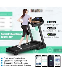Sugift 3.75HP Electric Folding Treadmill with Auto Incline 12 Program App Control