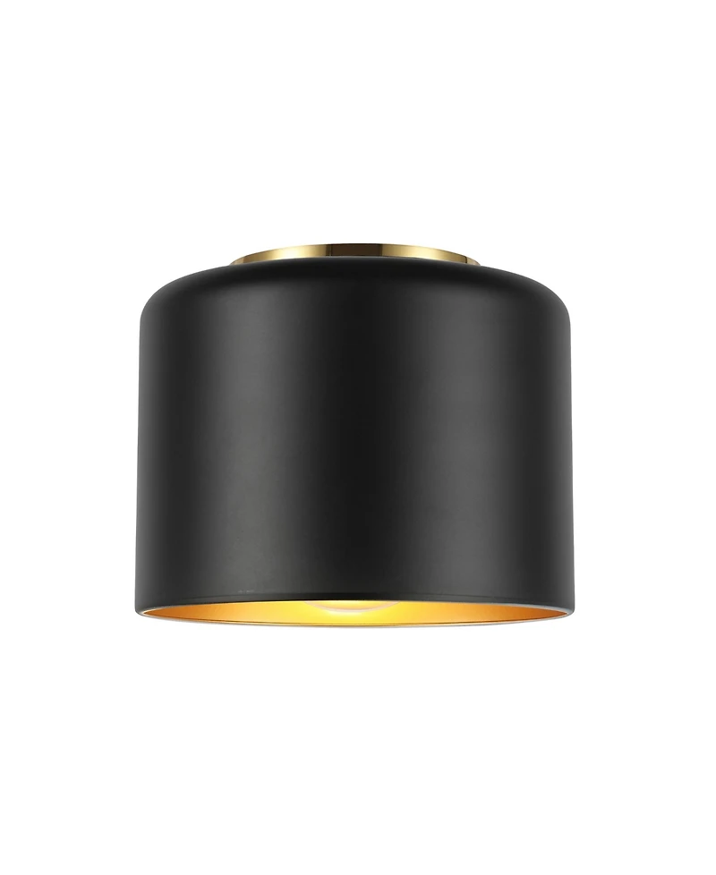 Dainolite 6" Metal Emilia Flush Mount with Gold-Tone Shade