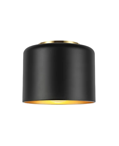 Dainolite 6" Metal Emilia Flush Mount with Gold-Tone Shade
