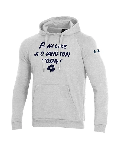 Under Armour Men's Gray Notre Dame Fighting Irish Play Like A Champion Today All Day Raglan Fleece Hoodie