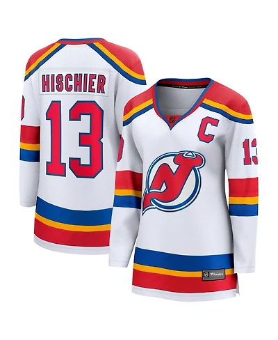 Fanatics Women's Nico Hischier White New Jersey Devils Captain Patch Special Edition 2.0 Breakaway Player