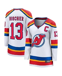 Fanatics Women's Nico Hischier White New Jersey Devils Captain Patch Special Edition 2.0 Breakaway Player