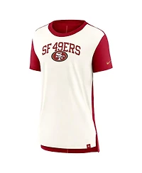 Nike Women's Cream/Scarlet San Francisco 49ers Wordmark Tri-Blend T-Shirt