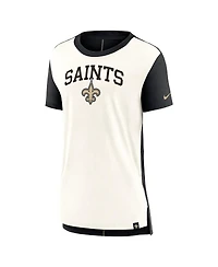 Nike Women's Cream/Black New Orleans Saints Wordmark Tri-Blend T-Shirt