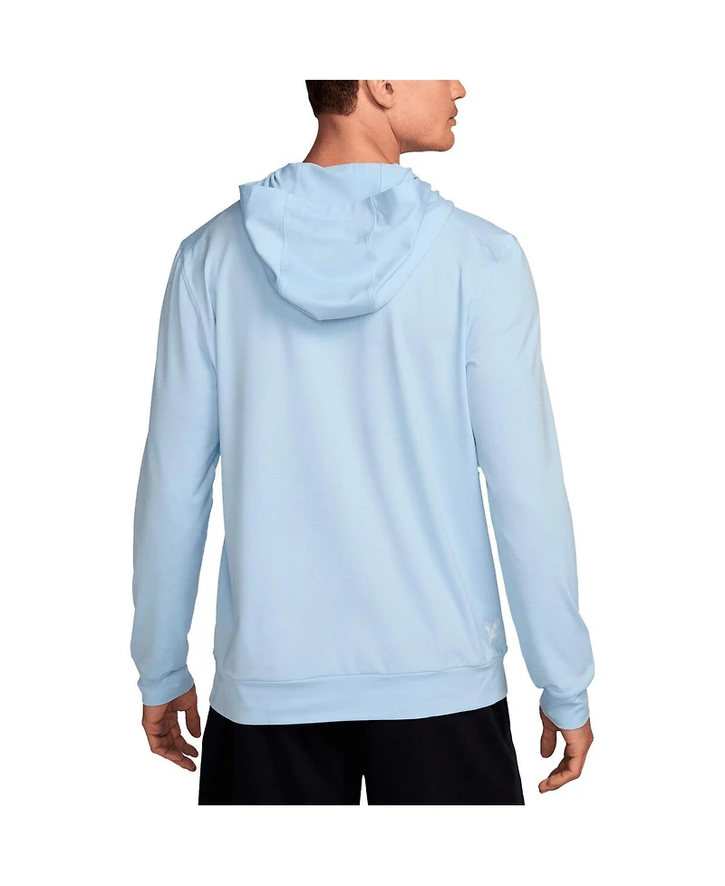 Nike Men's Light Blue U.s. Paralympics Restore Yoga Long Sleeve Hoodie T-Shirt