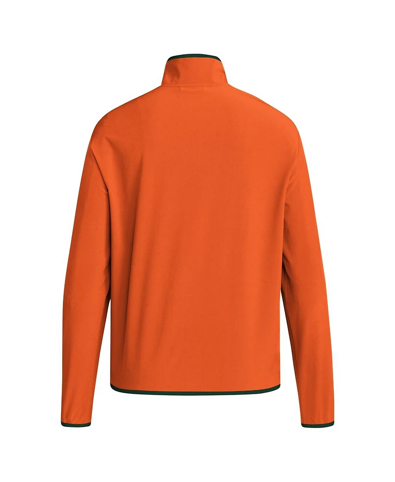 Adidas Men's Orange Miami Hurricanes Coaches Sideline Half-Zip Jacket