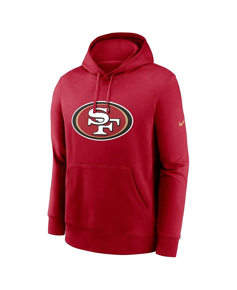 Nike Men's Scarlet San Francisco 49ers Club Logo Pullover Hoodie