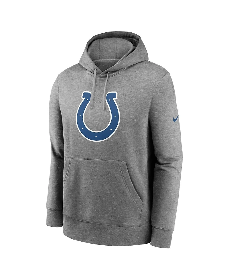 Nike Men's Heather Gray Indianapolis Colts Club Logo Pullover Hoodie