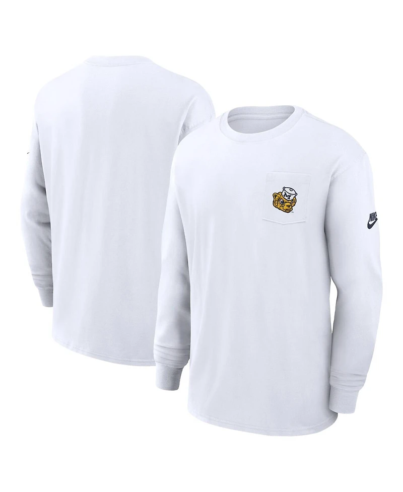 Nike Men's White Michigan Wolverines Legacy Max90 Pocket Long Sleeve T-Shirt