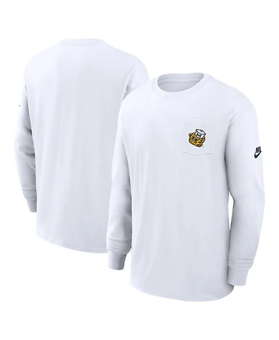 Nike Men's White Michigan Wolverines Legacy Max90 Pocket Long Sleeve T-Shirt