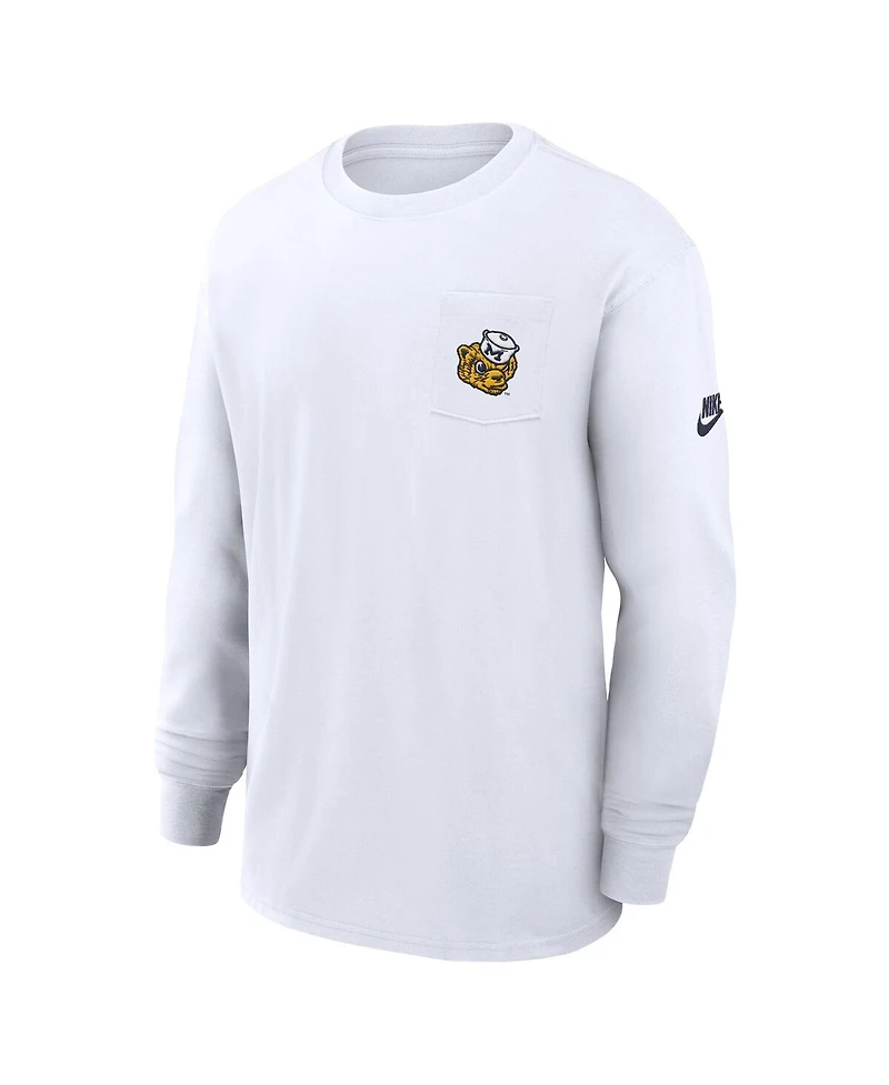 Nike Men's White Michigan Wolverines Legacy Max90 Pocket Long Sleeve T-Shirt