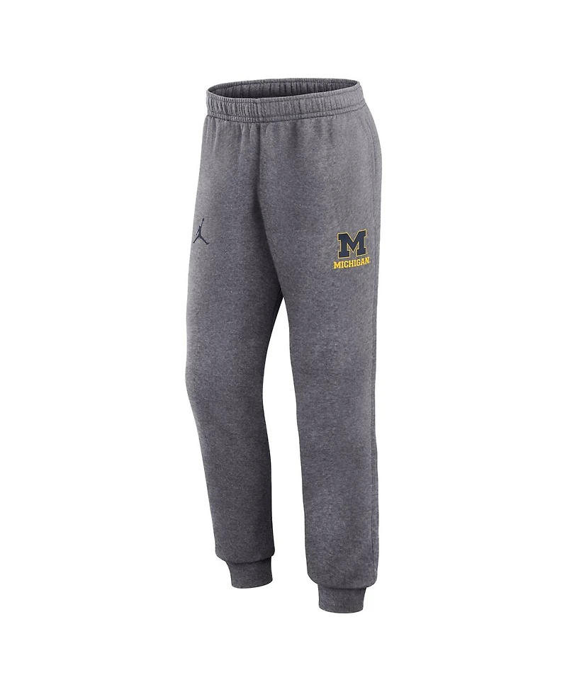 Jordan Men's Heather Gray Michigan Wolverines Primetime Club Fleece Jogger Pants