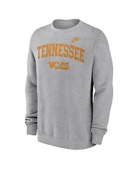Nike Men's Heather Gray Tennessee Volunteers Legacy Classic Tackle Twill Embroidered Arch Over Logo Pullover Sweatshirt