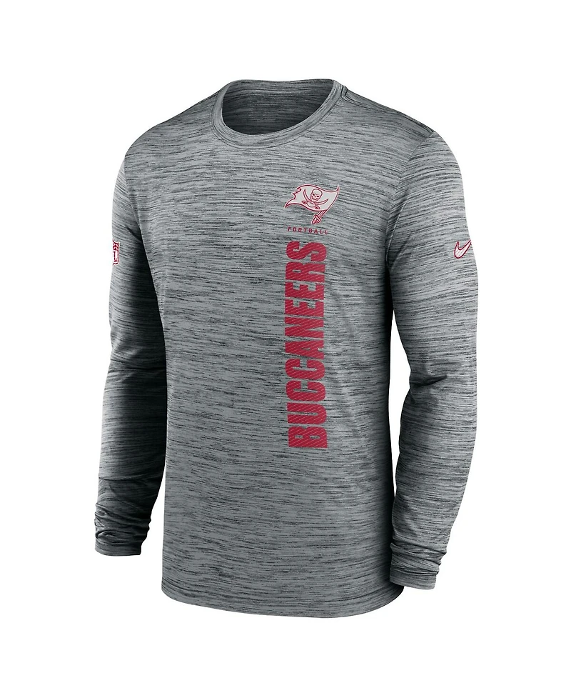 Nike Men's Gray Tampa Bay Buccaneers 2024 Sideline Velocity Performance Long Sleeve T-Shirt