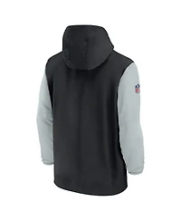 Nike Men's Black/Silver Las Vegas Raiders 2024/25 Sideline Pre-Game Player 1/2-Zip Hoodie Jacket
