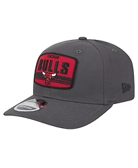New Era Men's Graphite Chicago Bulls Team Elevated Patch 9SEVENTY Adjustable Hat