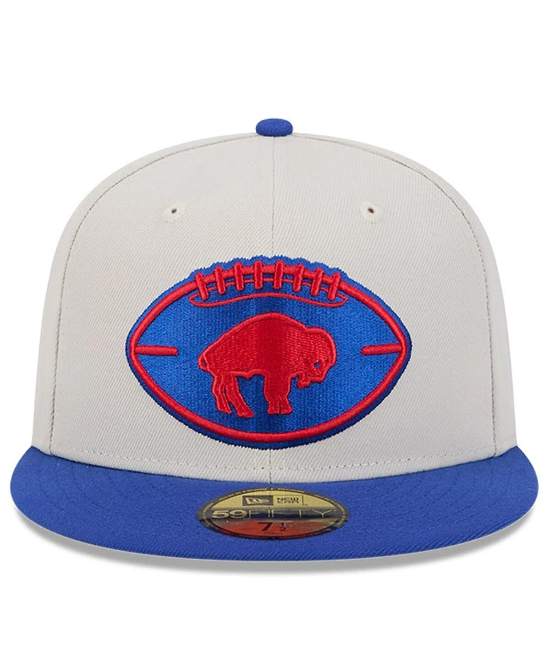 New Era Men's Stone/Royal Buffalo Bills 2024 Sideline Historic 59FIFTY Fitted Hat