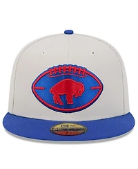 New Era Men's Stone/Royal Buffalo Bills 2024 Sideline Historic 59FIFTY Fitted Hat