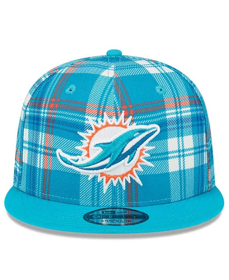 New Era Men's Aqua Miami Dolphins 2024 Sideline Statement 9FIFTY Snapback Hat