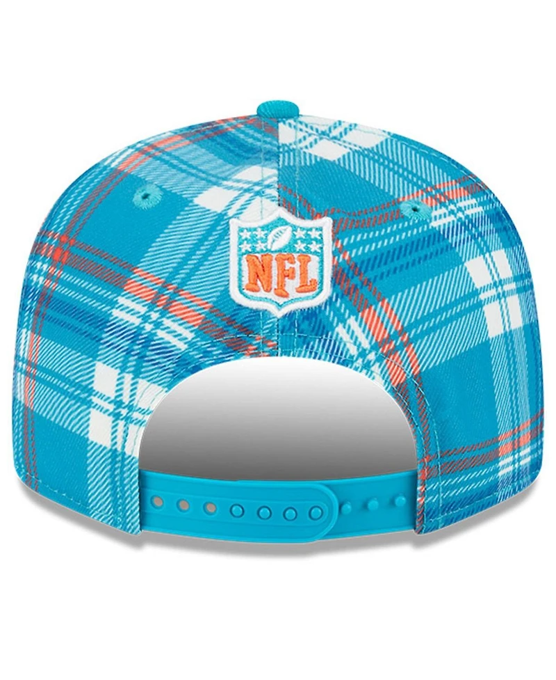New Era Men's Aqua Miami Dolphins 2024 Sideline Statement 9FIFTY Snapback Hat