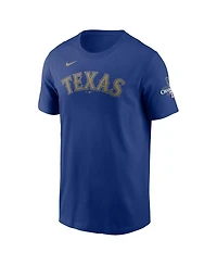 Nike Men's Jose Leclerc Royal Texas Rangers 2024 Gold Collection Name Number T-Shirt