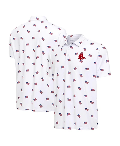 Antigua Men's White Boston Red Sox Americana Polo