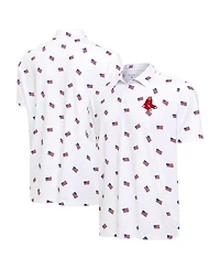 Antigua Men's White Boston Red Sox Americana Polo