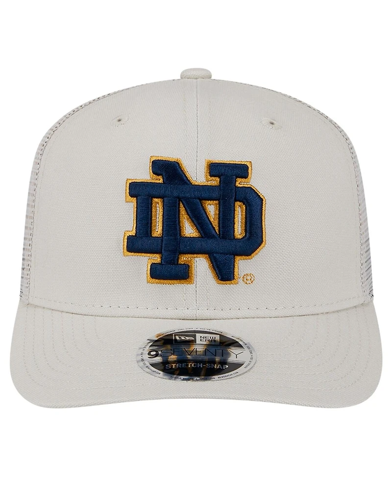 New Era Men's Stone Notre Dame Fighting Irish Canvas 9SEVENTY Stretch-Snap Hat
