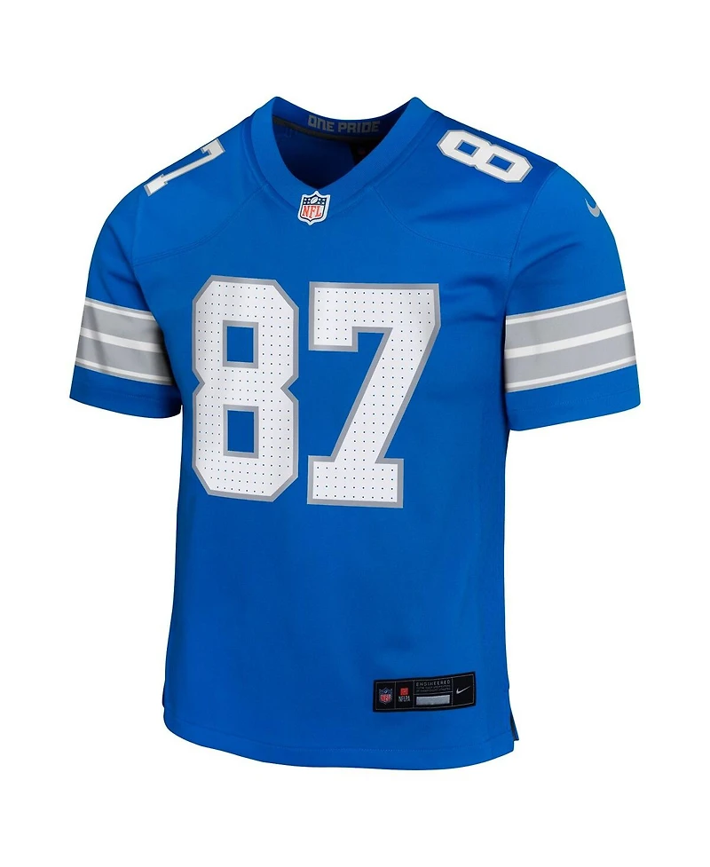 Nike Big Boys and Girls Sam LaPorta Blue Detroit Lions Team Player Game Jersey