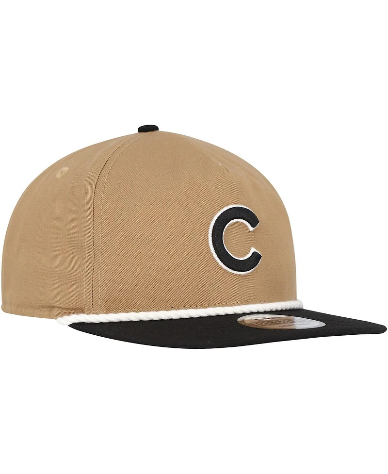 New Era Men's Khaki/Black Chicago Cubs Golfer Snapback Hat