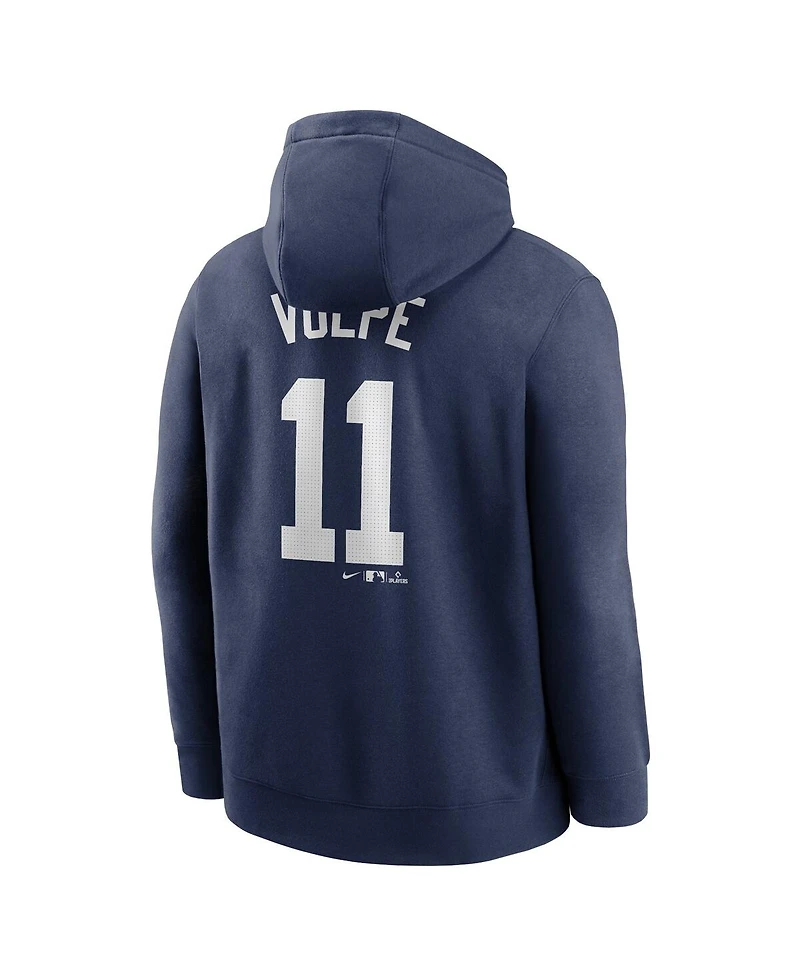 Nike Men's Anthony Volpe Navy New York Yankees Player Name Number Club Pullover Hoodie