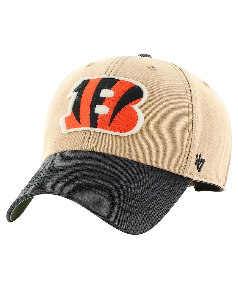 '47 Brand Men's Khaki/Black Cincinnati Bengals Dusted Sedgwick Mvp Adjustable Hat