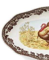 Spode Woodland Turkey Pickle Dish, Set of 2