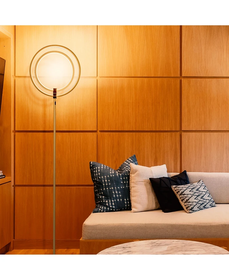 Eclipse 79" Led Torchiere Floor Lamp with Adjustable Rings