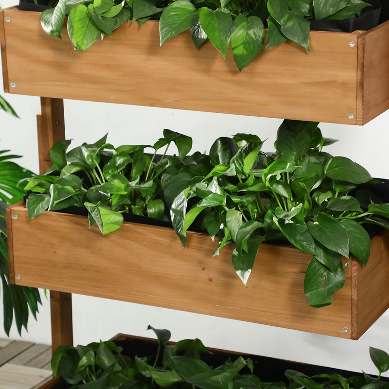 4-Tier Wooden Vertical Garden Planter