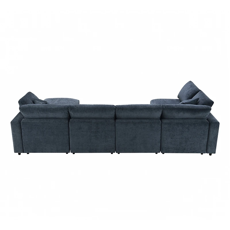 Streamdale Furniture Modern Modular 6-Seat Cloud Sofa Bed with Ottoman