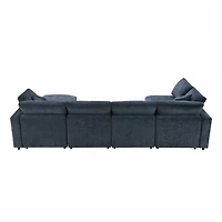 Streamdale Furniture Modern Modular 6-Seat Cloud Sofa Bed with Ottoman