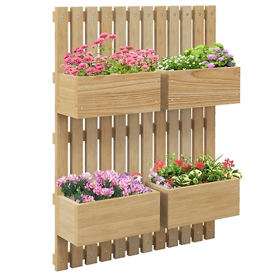 4-Box Raised Garden Bed with Trellis