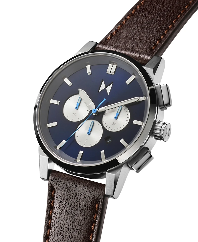 Mvmt Men's Chrono Ii Dark Brown Leather Strap Watch 44mm