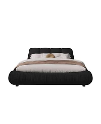 Streamdale Furniture Queen Upholstered Platform Bed with Padded Backrest