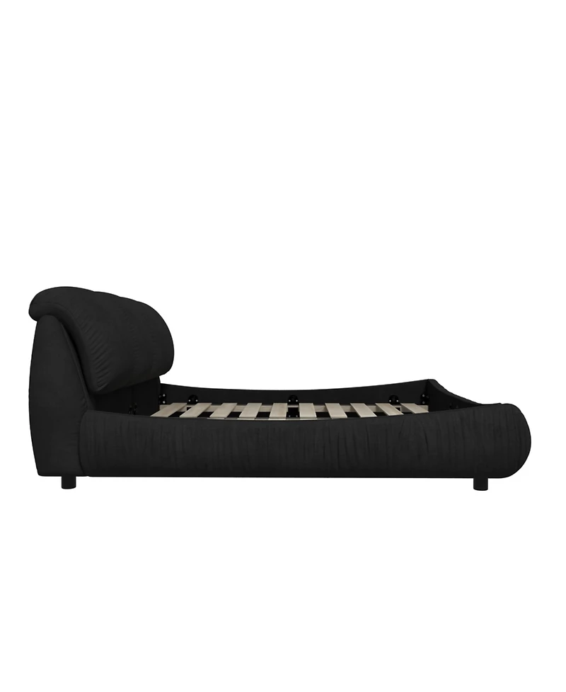 Streamdale Furniture Queen Upholstered Platform Bed with Padded Backrest